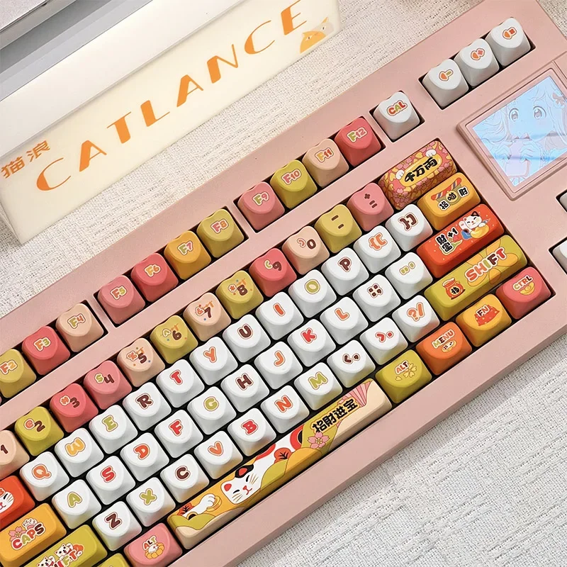 

"Lucky Meow" Love [Keycap] PBT Five-sided Sublimation Mechanical Keyboard Girl Cute