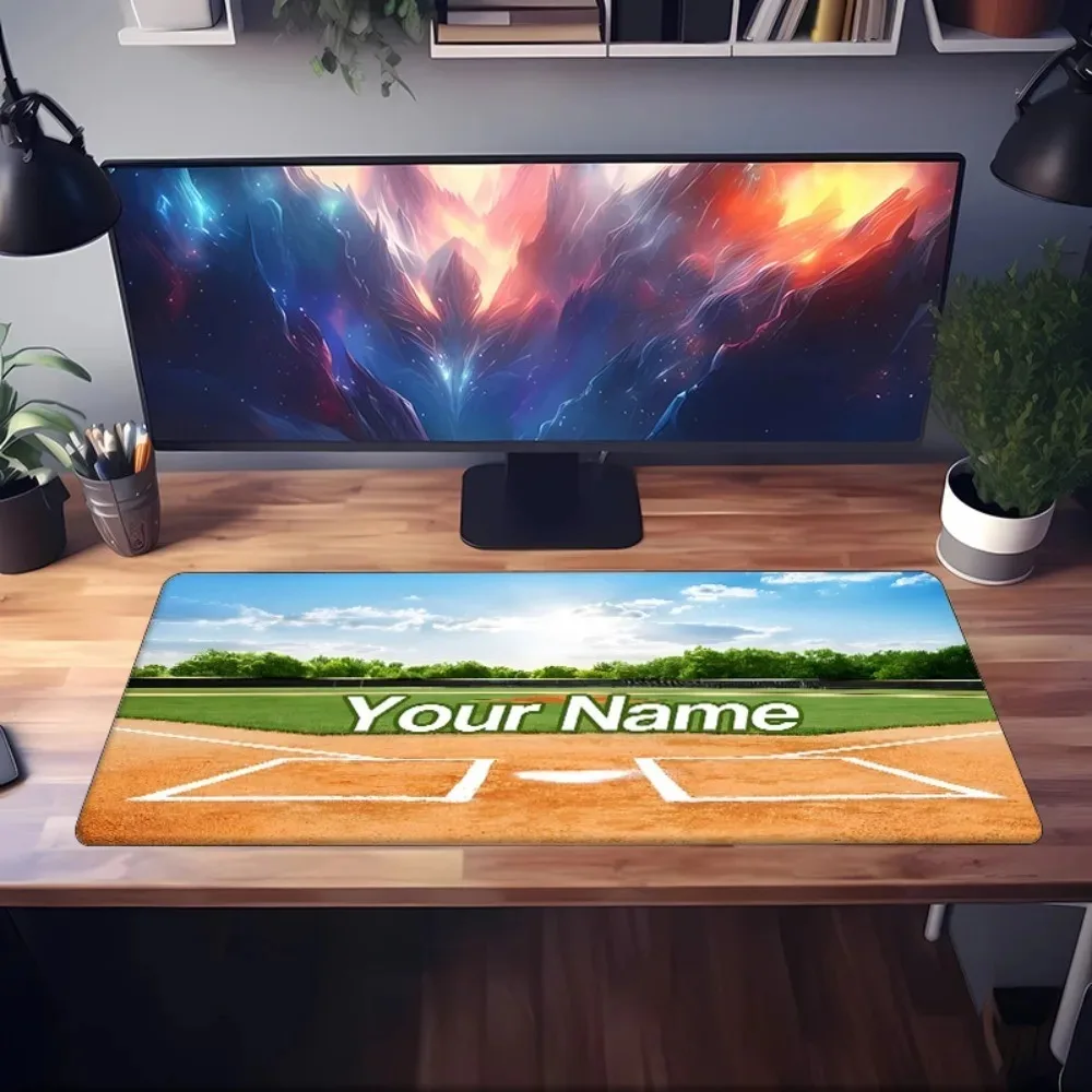 CIFbuy Baseball Field Custom Gaming Mouse Pad, Personalized Name Multi‑Sizes Large Desk Mat Non‑Slip Base for PC Decor