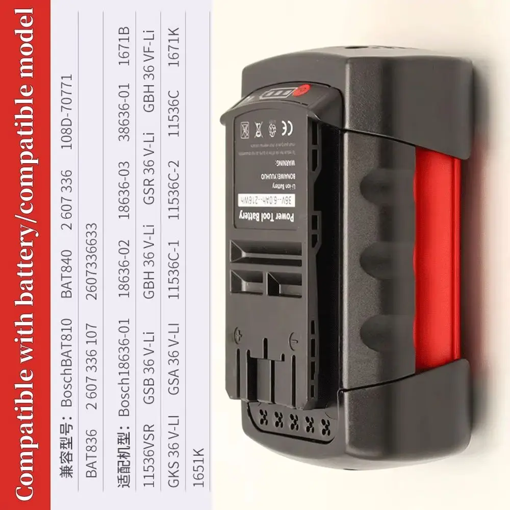 

36V 6.0AH for Bosch BAT810 BAT840 Rechargeable Battery Lithium-Ion Replacement Tools Batteries D-70771 BAT836 BAT818 2607336003
