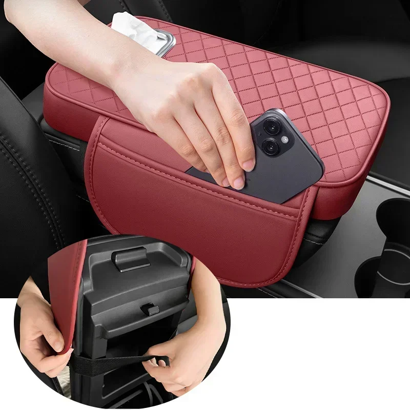 Automotive Interior Parts, Center Console Cover, with Side Storage Pockets, Armrest Box, Booster Pads, Storage Bags