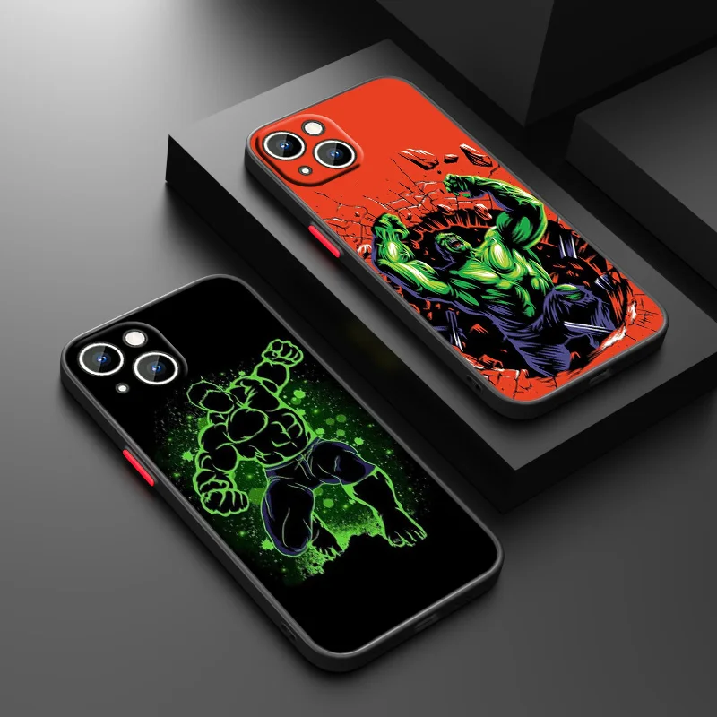 Marvel Hulk For Apple iPhone 15 14 13 12 11 XS XR X 8 7 Pro Max Plus Pro Frosted Translucent Phone Case