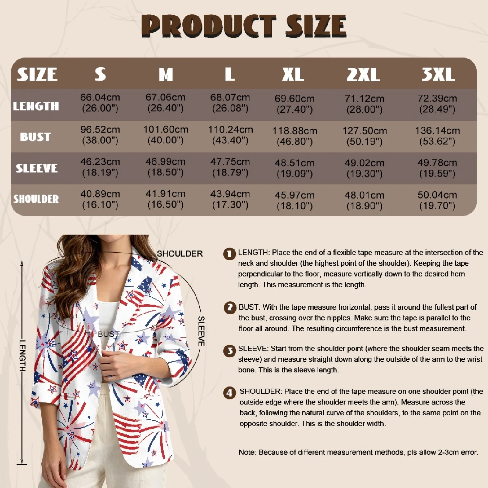 PENSTROLL 4th Of July Flag Linen Style Business Jacket Versatile Outerwear for Women Open Front Beach Coverups view 6