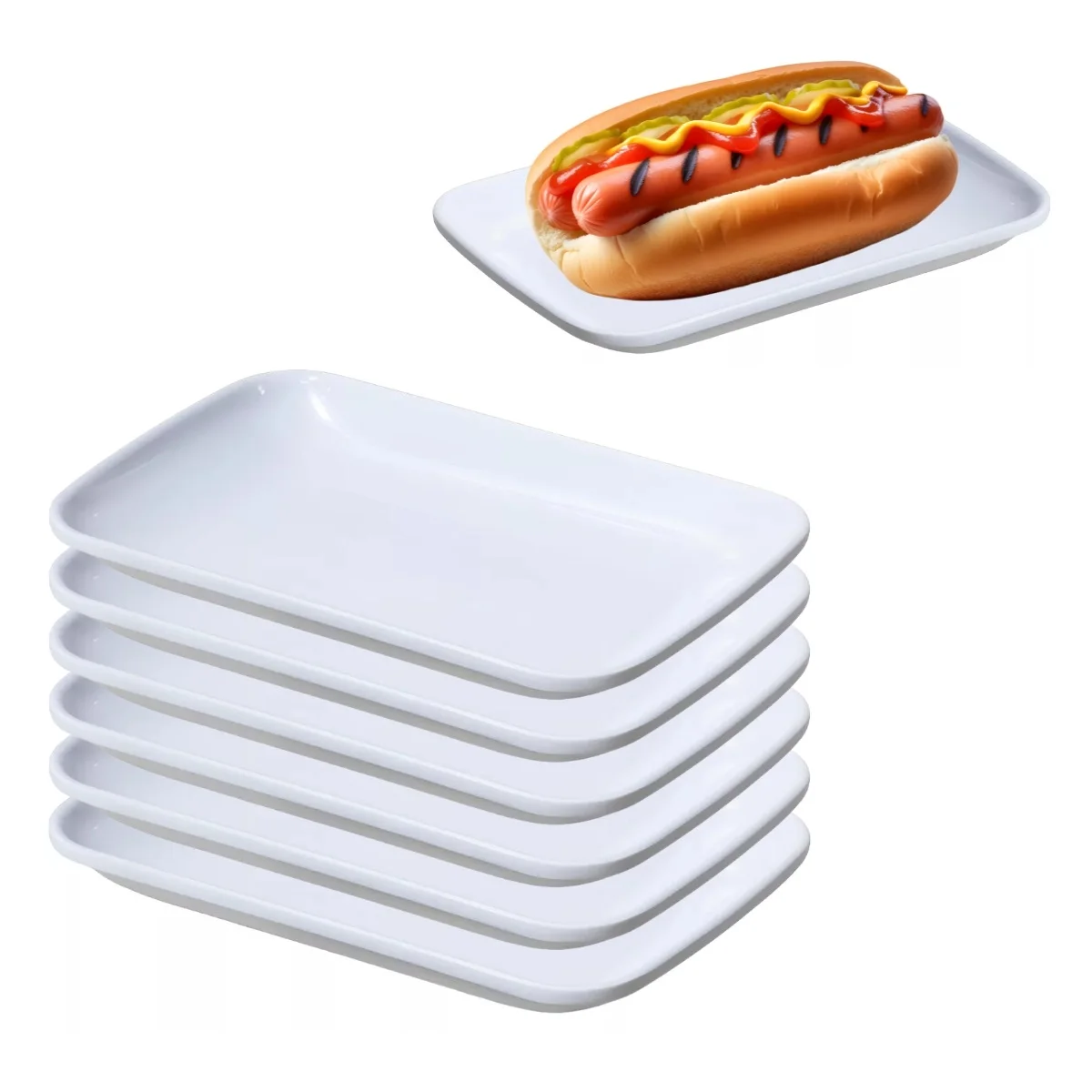 6 Platter Snack Tray Melamine Premium Dish 19cm