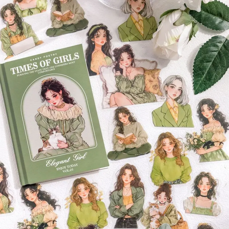 1pack/30pcs Antique Elegant European Lady Collage Stickers, Vintage Character Underlay Ornaments for Scrapbook Layout