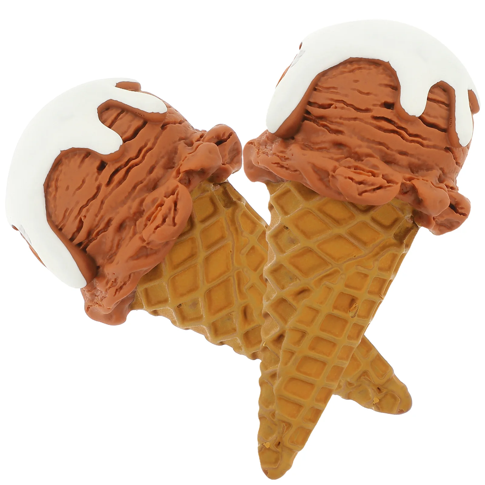 2 Pcs Simulated Ice Cream Mold Coffee Bar Accessories Artificial Prop Decorate Fake Toys Resin Dessert Display Models