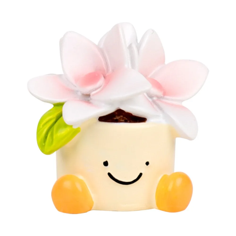 Flower Pot Car Ornaments Cartoon Gardenia Flower Car Dashboard Figure Ornaments Narcissus Flower Flower Pot Car Decoration