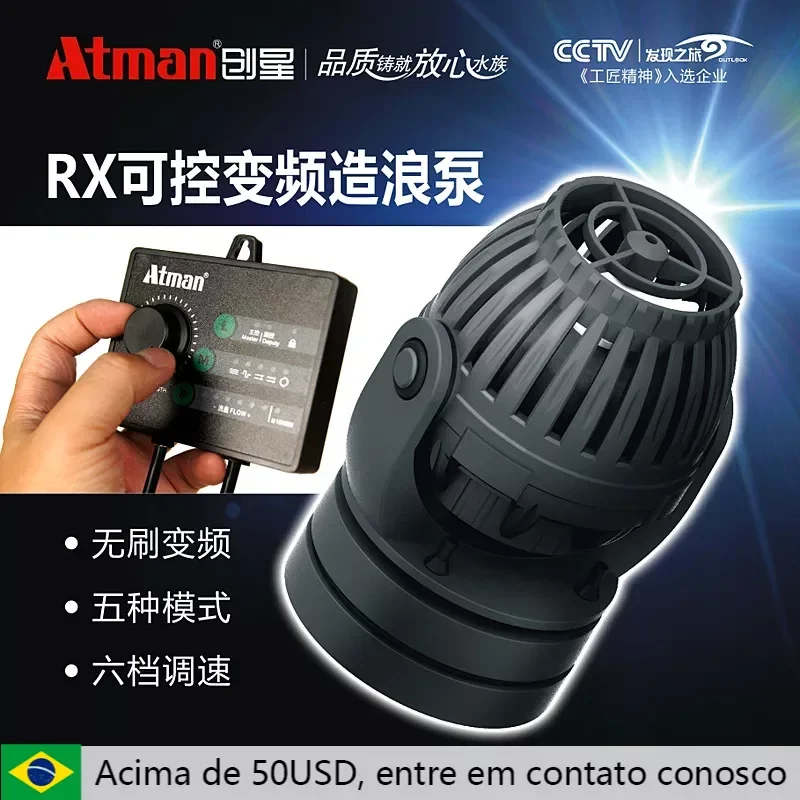 

ATMAN fish tank aquarium wave pump coral RX-40 RX-80 RX-120 small flow pump submersible pump adjustable frequency conversion