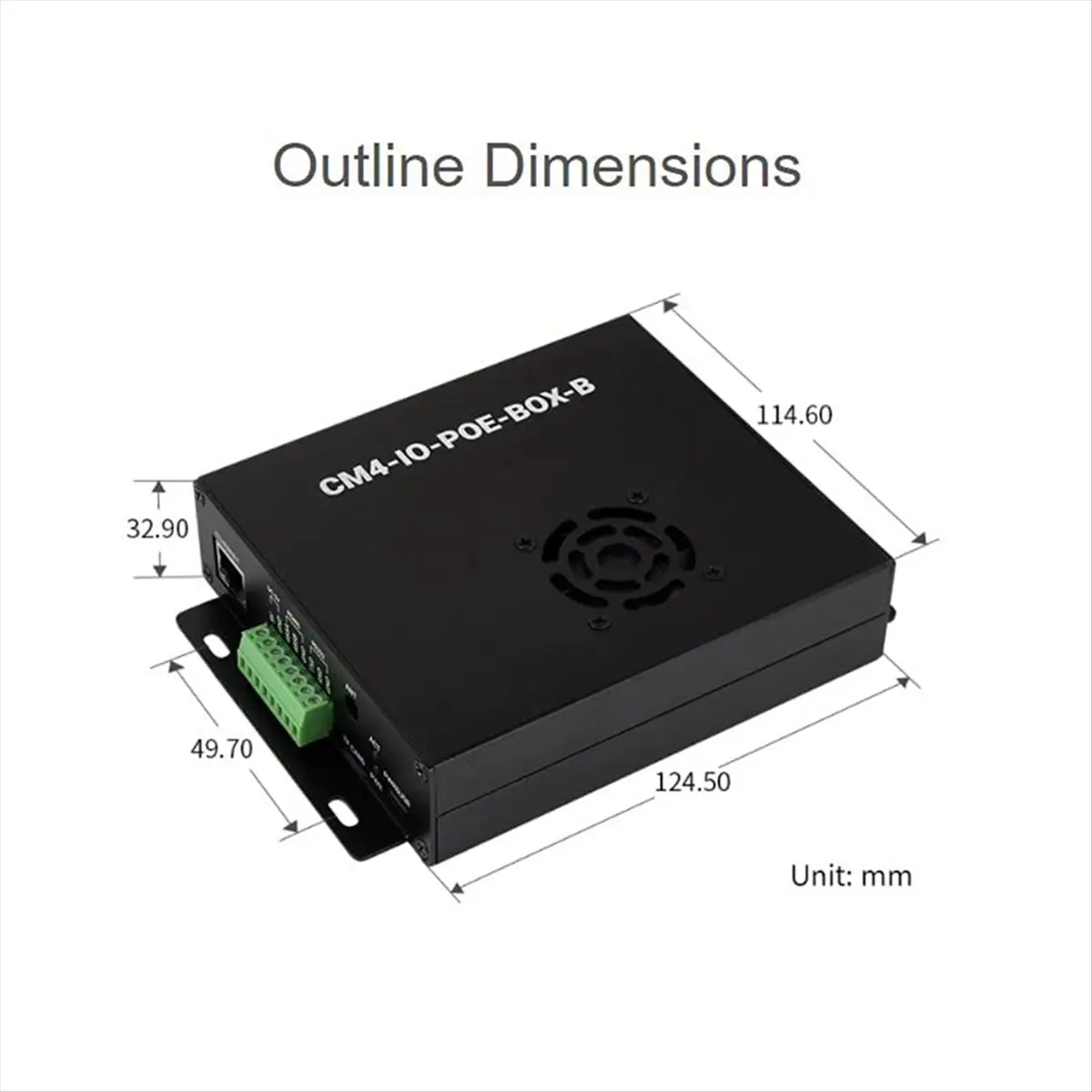 2026 New + For Compute Module 4 PoE Mini-Computer (Type B) Based ,with Metal Case Cooling Fan CM4 PoE IO Board EU Plug