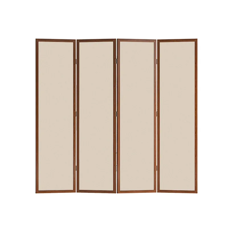 Screen partition shade living room hotel office modern simple folding mobile folding screen cotton linen plain color