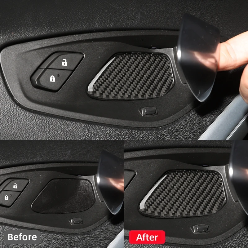 For Chevrolet Camaro 2017-2022 Car Accessories Carbon Fiber Interior Auto Inner Door Bowl Decorative Sticker Trim Cover Frame view 6