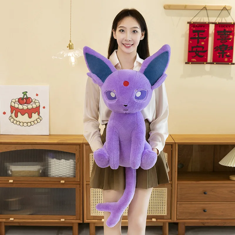 70cm Pocket Monsters Eevee Purple Plush Filled Toy Cute Cartoon Skin Friendly Comfortable Soft Children Birthday Gift Christmas