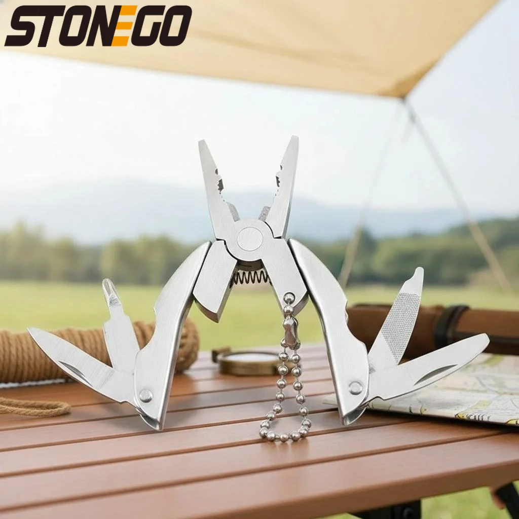 Multifunctional Stainless Steel Pliers Multi Tool Knife Keychain Screwdriver Portable Outdoor Survival Gear Utility Tool 1PC