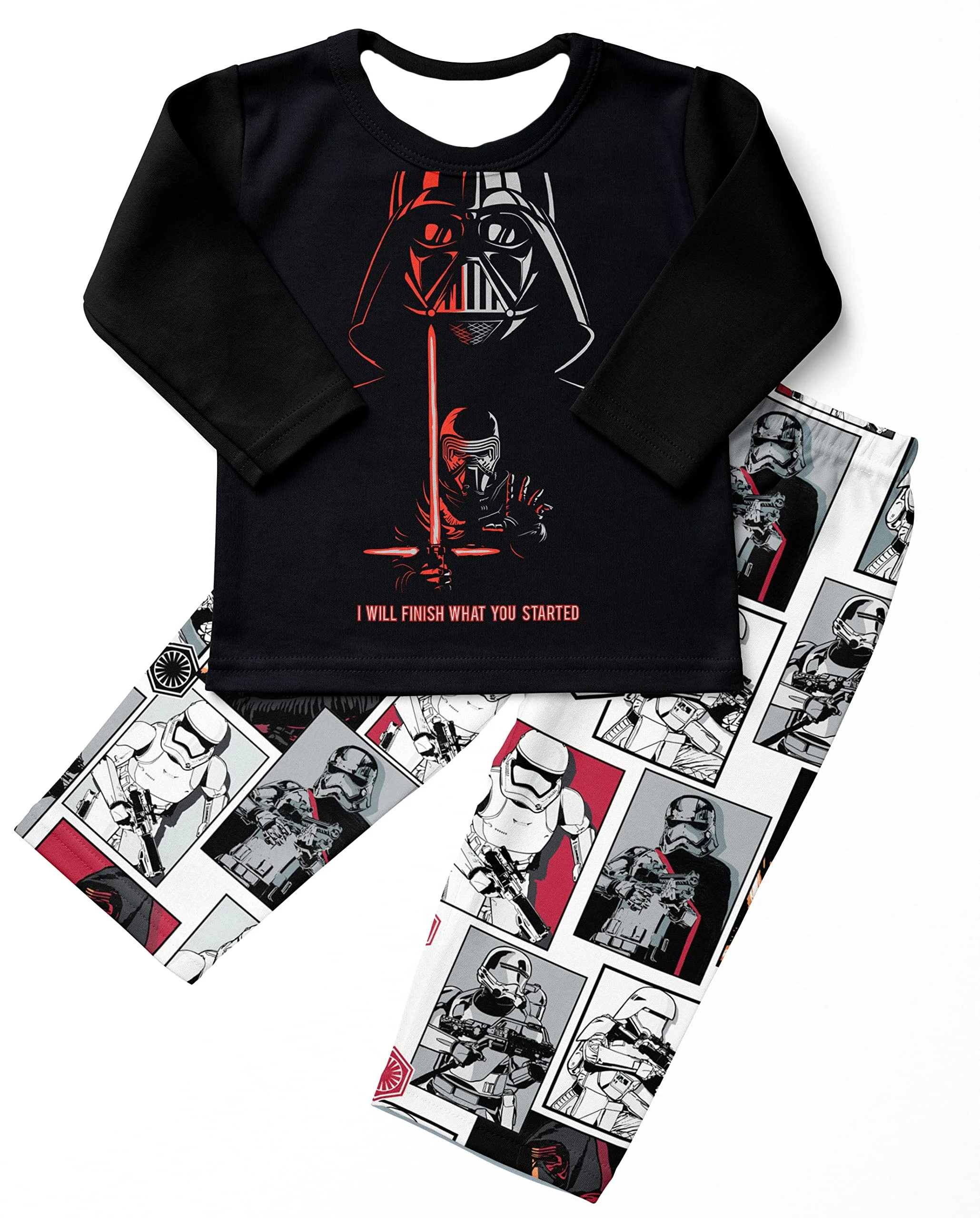 Conjuntos de pijamas de dibujos animados de Star Wars para niños, pijamas de 2 piezas de manga larga, ropa de dormir para niños, ropa de dormir para bebés