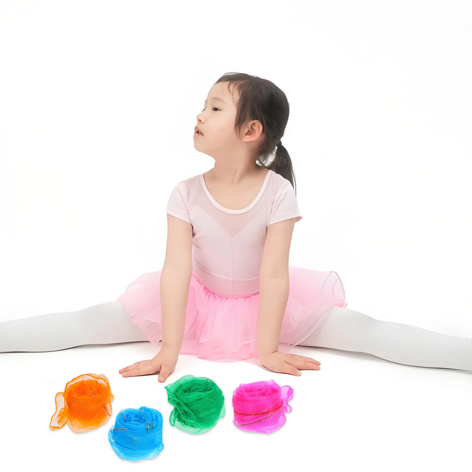 

10pcs Children's Scarf Soft Colorful Kids Play Yarn Dancing Accessories Toddlers Girls Scarves Lightweight Comfortable