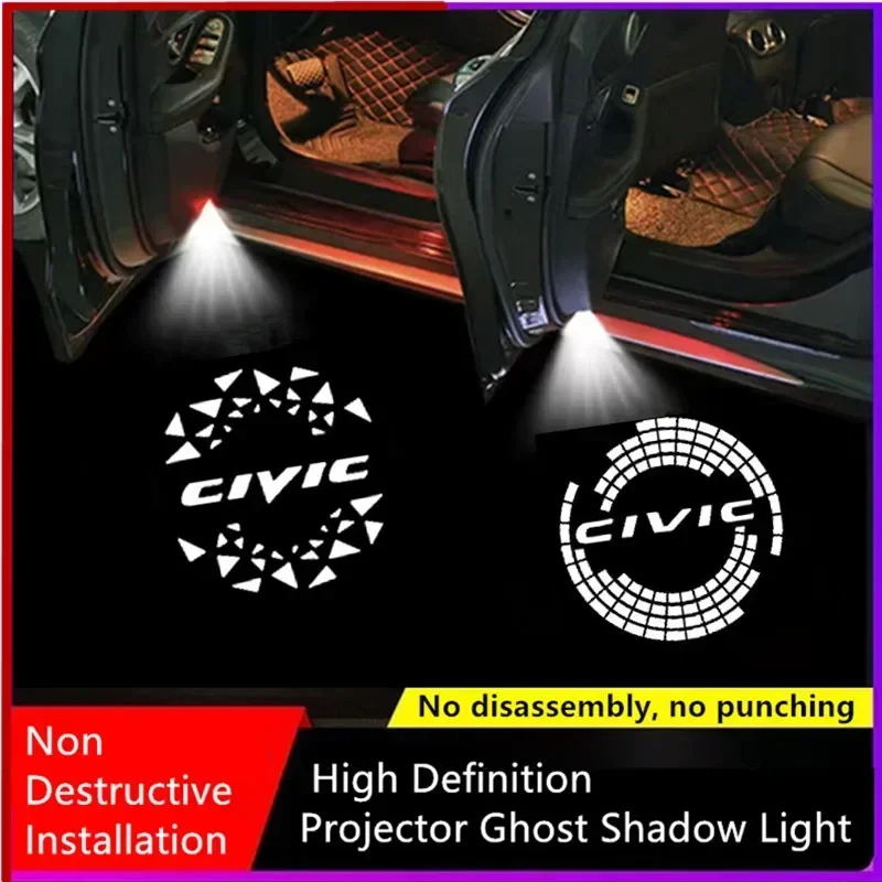 

2Pcs for Civic Hybrid 2006 2007 2008-2010 2011 Led Car Door Welcome Logo Light LED Courtesy Laser Projector Ghost Shadow Lamps