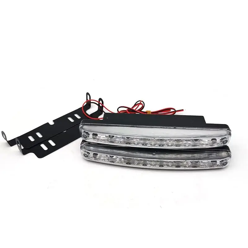 2 PCS 8 LED 12v White Euro Driving Fog Lamp Drl Daytime Running Lights for Bmw