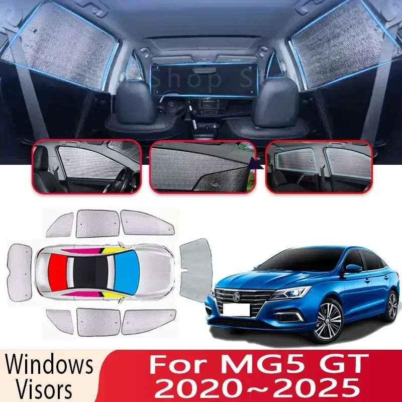 Sun Shade For MG5 GT 2020 2021 2022 2023 2024 2025 Car Windshield Sunshade 8X Heat Insulation Auto Parts Sun Visor Accessories