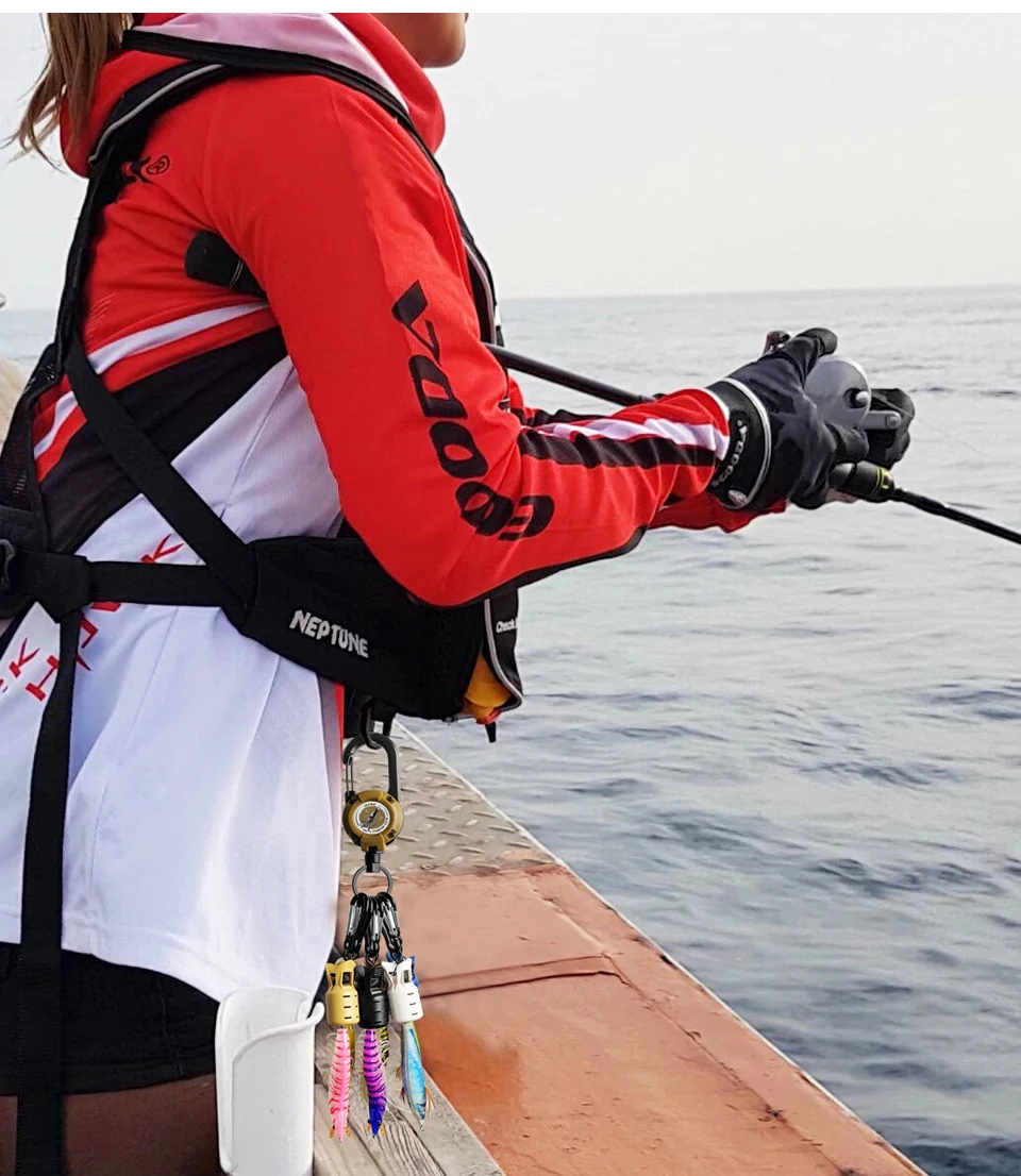 Neue Tintenfisch Jig Köder Schutz M Größe Webfuß Octopus Egi Haken Abdeckung Tintenfisch Regenschirm Köder Kappe mit Einziehbare Schnalle Karabiner – Detail 9