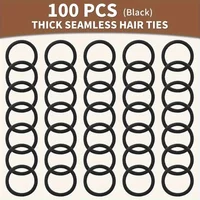 Heavy Duty Hair Ties 99 Pack, Thick Large No Crease Hair Bands for Women, Bulk Elastic Ponytail Holders for Thick Hair & Braids,