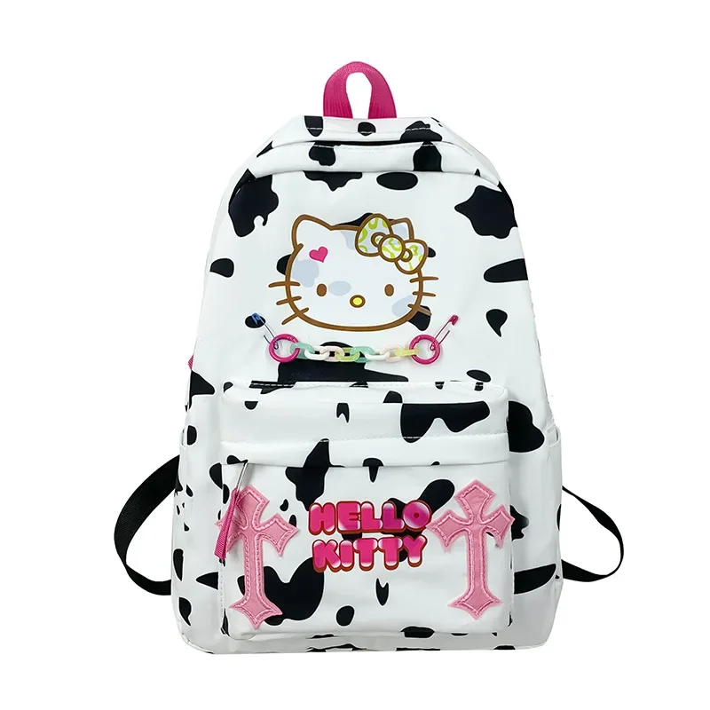 Sac à dos Hello Kitty pour filles, dessin animé à motifs, règle japonaise, campus, grande capacité, rangement étudiant, polyvalent, blanc, nouveau style