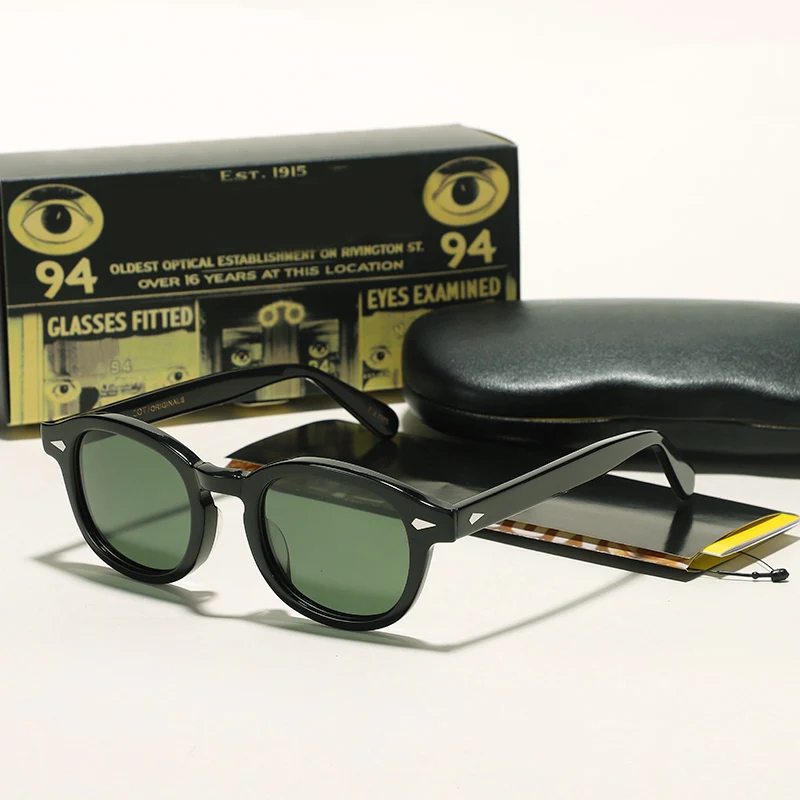 Johnny Depp Sunglasses Green Lens Man Lemtosh Polarized Sun Glasses Woman Luxury Brand Vintage Acetate Frame Driver\'s Shade