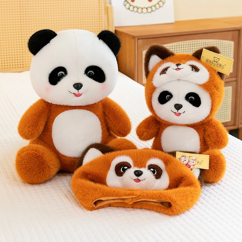 

Kawaii Giant Panda With Hat Cosplay Raccoon Plush Toy Cartoon Stuffed Animals Plushies Doll Babys Comfort Pillow for Girls Gifts