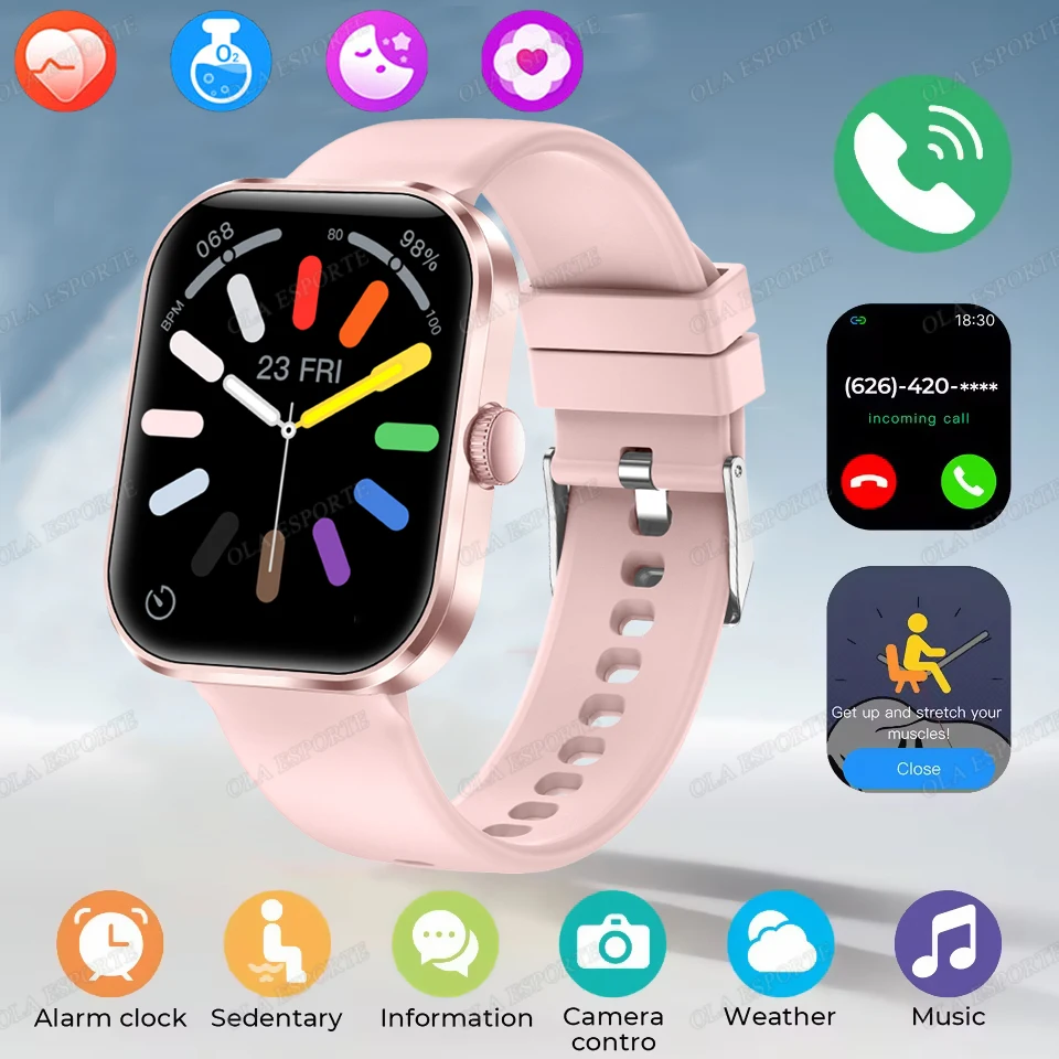 

2025 Health Smart Watch 1.95Inch HD Display Answer Make Call Message Preview Sport Modes DIY Dial Weather Smart Watch Men Women