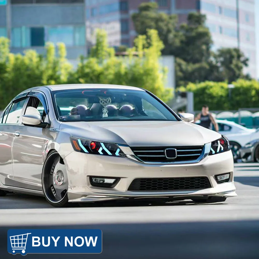 

Автомобильная фара в сборе для Honda Accord 9th 2013-2015, обновленная светодиодная линза проектора в стиле Lamborghini, автомобильные аксессуары для инструментов