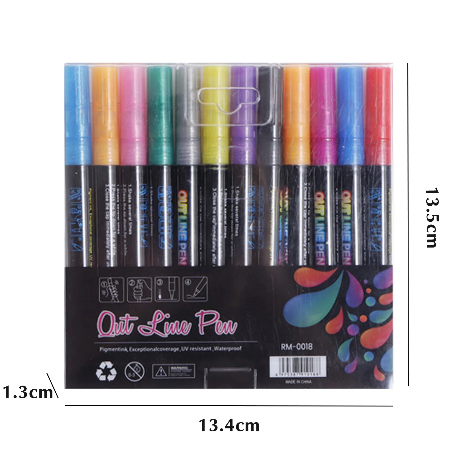 Multicolor Glitter  Set Glitter Gel Sparkle Markers for Art Painting Writing School