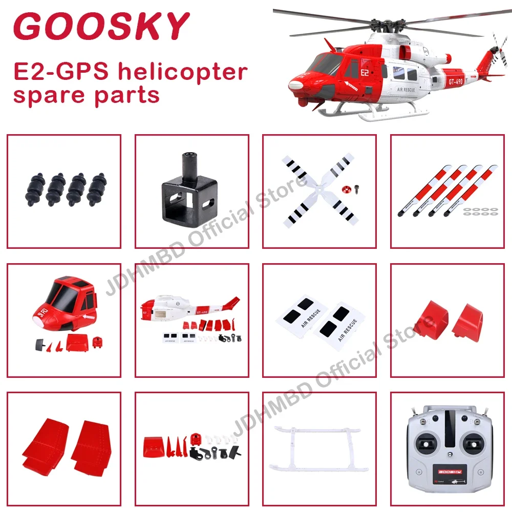 GOOSKY E2 GPS UH-1Y Helicopter Spare Parts Main Blades Tail blade Rotor Housing ESC Battery Motor Servo shell canopy landing set