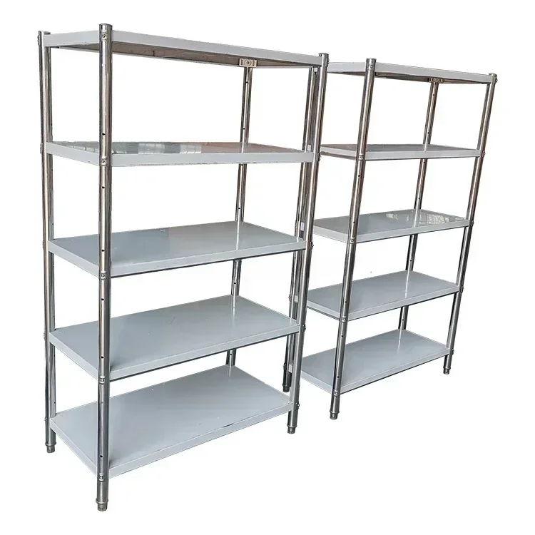 catering equipment manufacturer stainless steel kitchen storage shelf with five tiers for storage rack