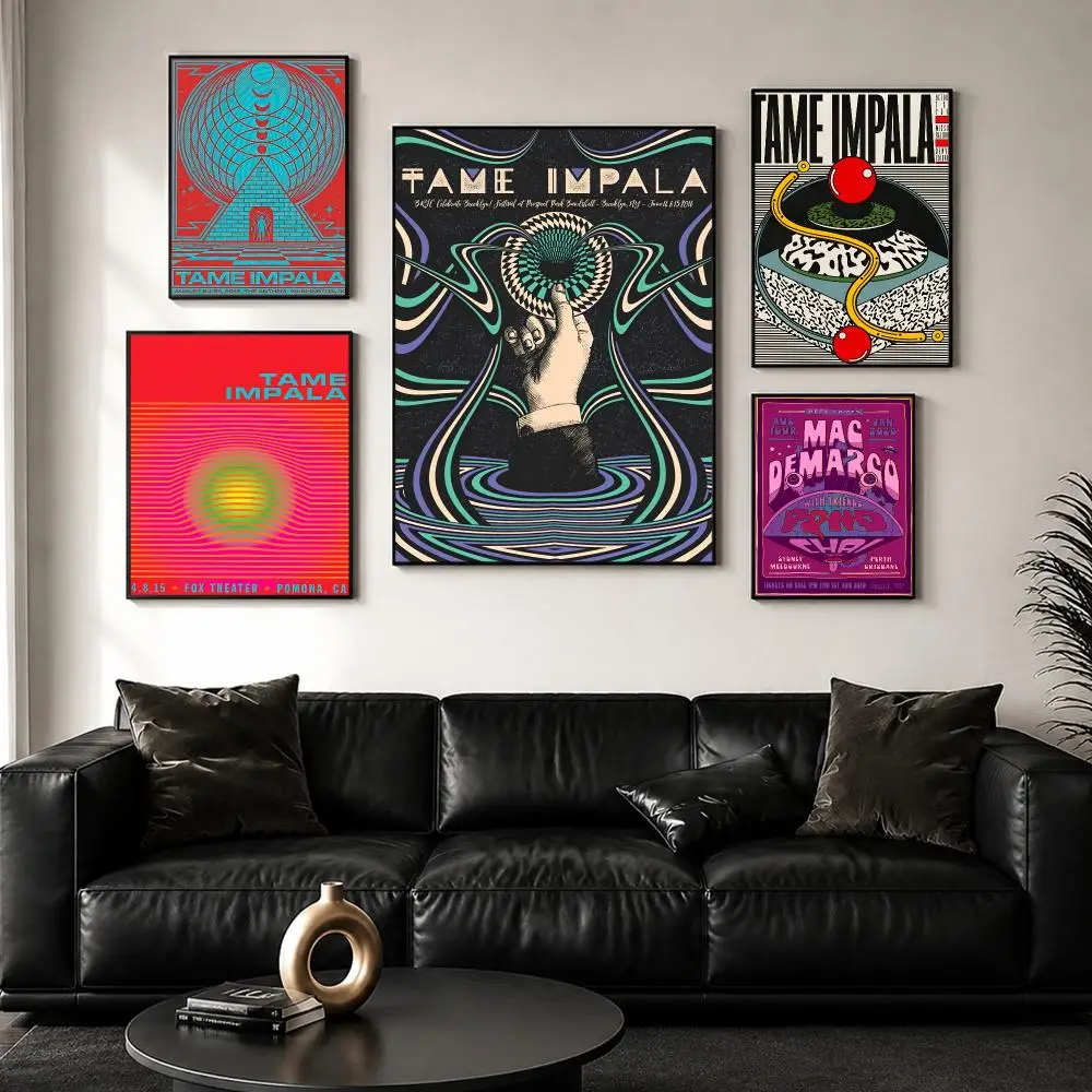 T-Tame Impala Band Poster Perfect Sticker Self Adhesive for Office Home Theater Wall Art Decor Fancy Gift