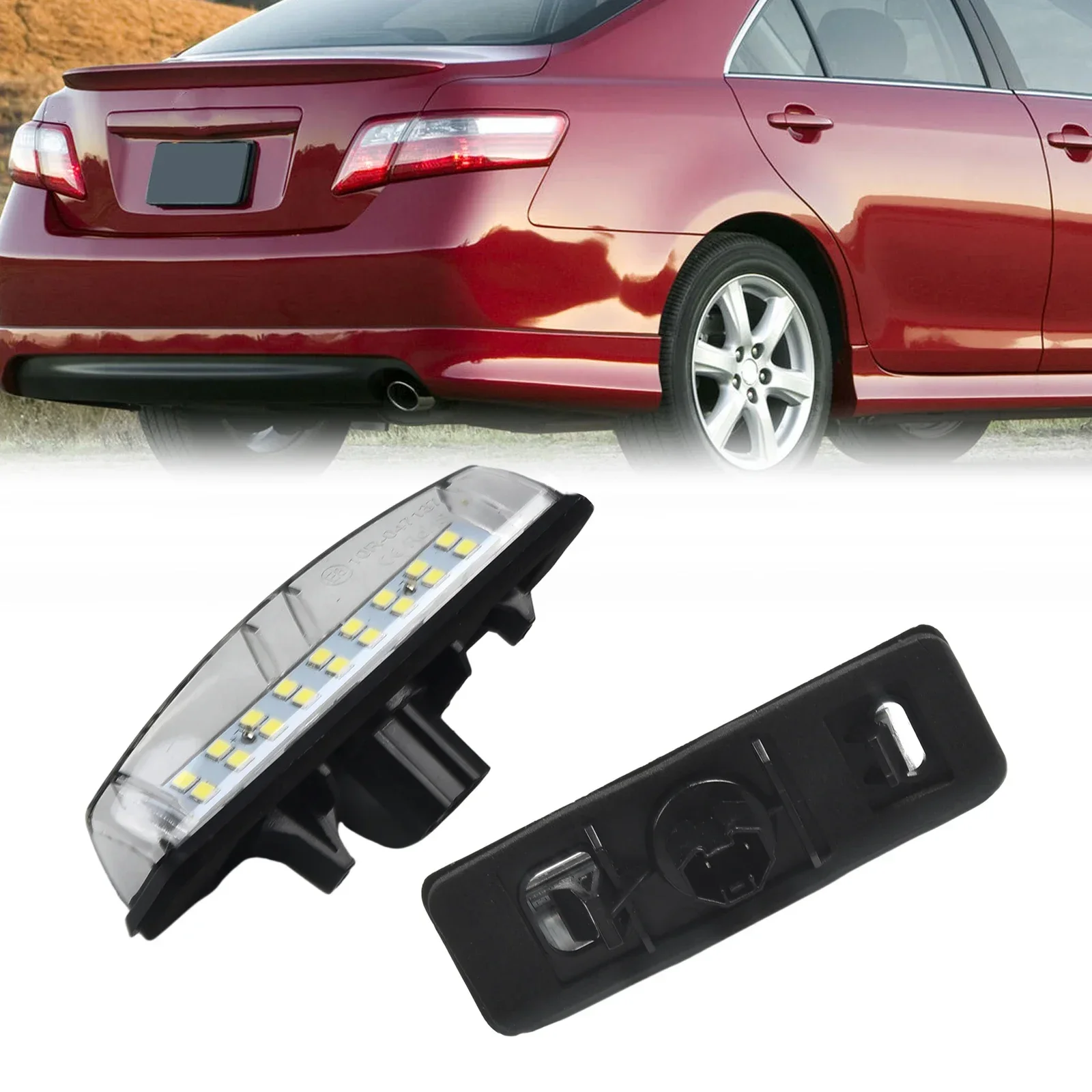 

2Pcs Car LED Number License Plate Light LED License Lamp For Toyota 2002-2011 White Light 8127130290 Car Supplies