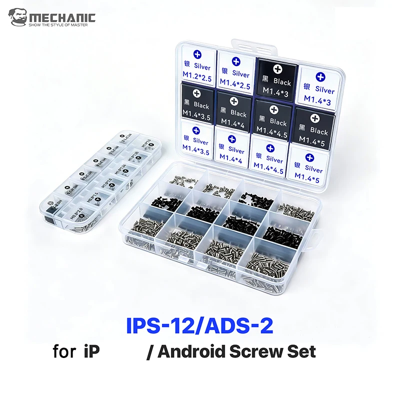 MECHANIC IPS-12 ADS-2 Screw Set Precise Partitioning Multiple Specifications Phone Repair Screws Set Repair Tool