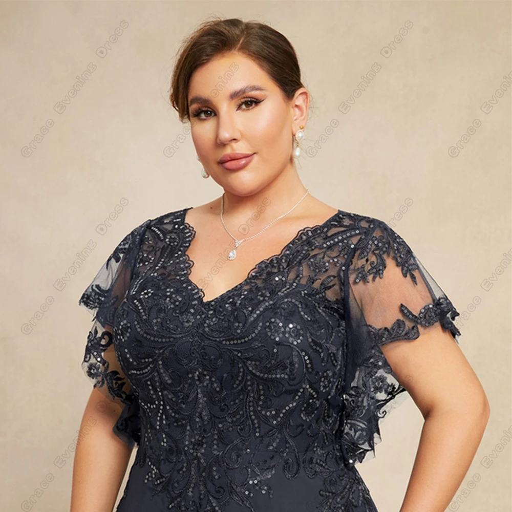 Vestido feminino de chiffon sem alças com renda, vestidos para mãe da noiva, festa de casamento, praia, moderno, plus size, 2024