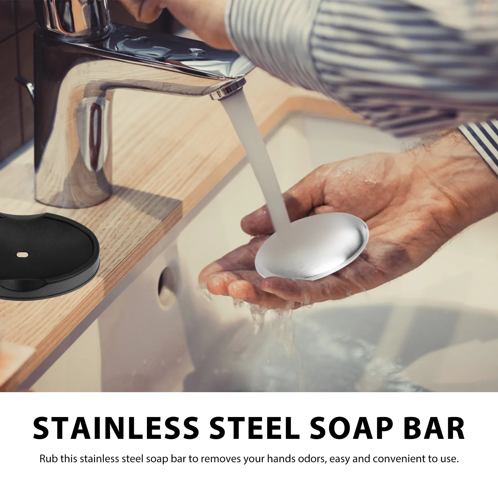 2 قطعة شريط الصابون من الفولاذ المقاوم للصدأ مزيل الرائحة للمطبخ رائحة اليد الثوم الأسماك البصل الأنظف صابون اليد القابل لإعادة الاستخدام #1