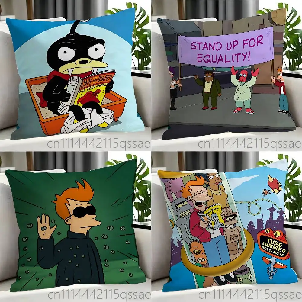 F-Fry F-Futurama Pillow Case Square Bedroom Sofa Leisure Comfort Cushion Car Home Decoration