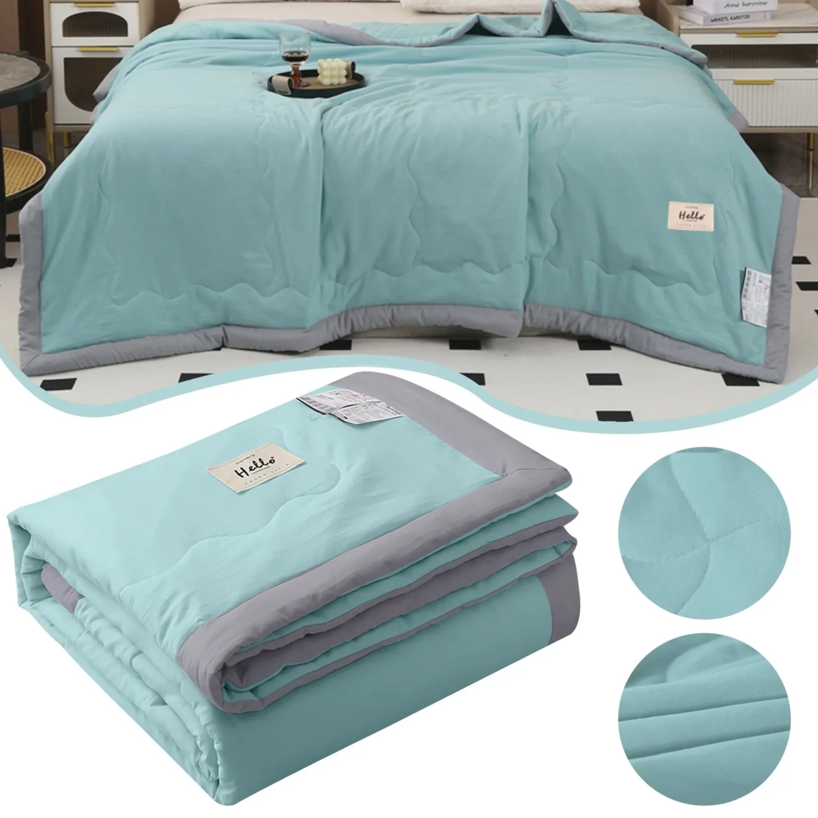 New Summer Cooler Quilt Skin-friendly Cotton Quilted Cooler Fiber Soft Blanket For Hot Sleepers And NightSweats Cooler Comforter