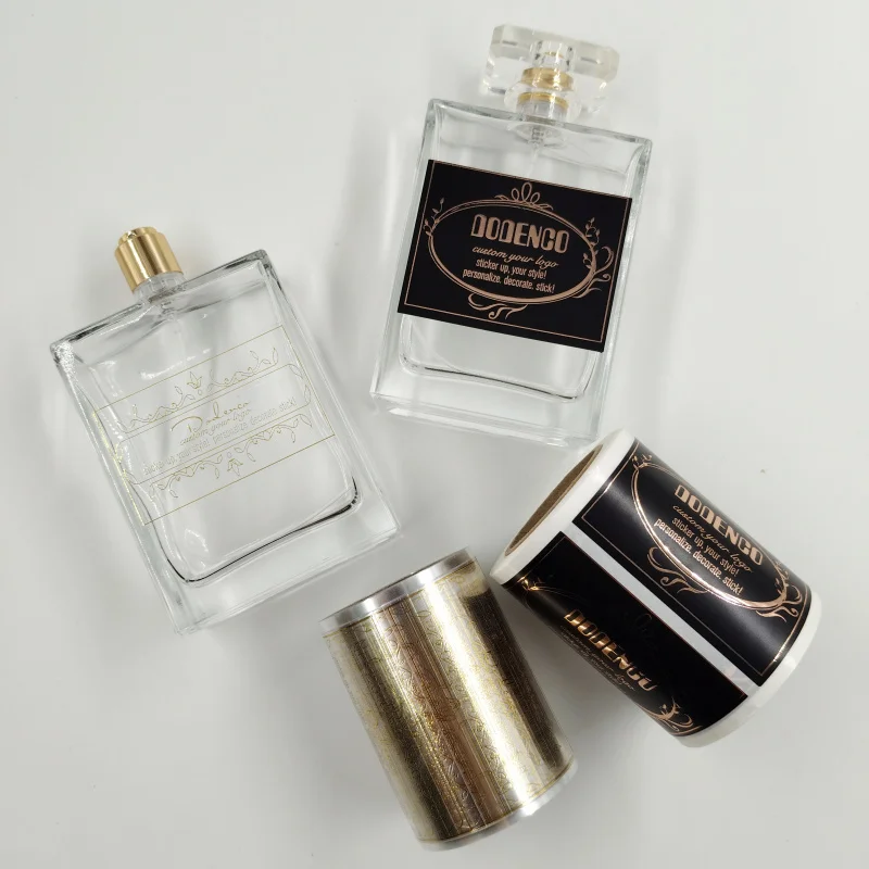custom.Custom Embossed Metal Soluble Adhesive Sticker Cosmetic Perfume Bottle and Clothing Labels