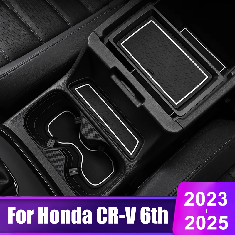 

For Honda CRV 2023 2024 2025 CR-V 6th Gen Hybrid Anti-Slip Gate Slot Cup Mat Door Non-slip Pad Car Interior Accessories