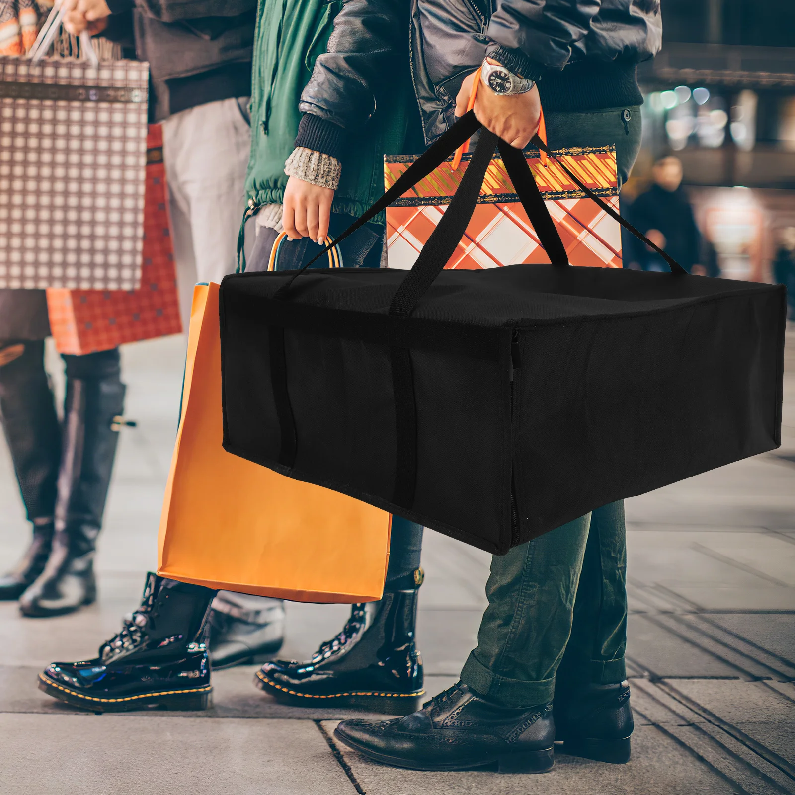

Insulated Delivery Bag Large Capacity Food Carrier Portable Pizza Cake Takeout Pouch Reusable Grocery Warmer Bag For Hot