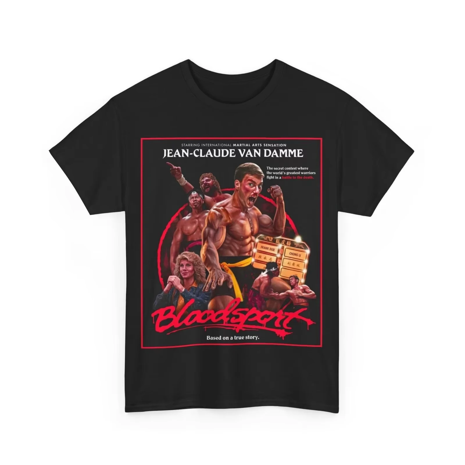 

Bloodsport Movie Jean Claude Van Damme T Shirt Unisex Cotton Tee Summer Cotton Men Women Top Short Sleeve Streetwear Casual Tren