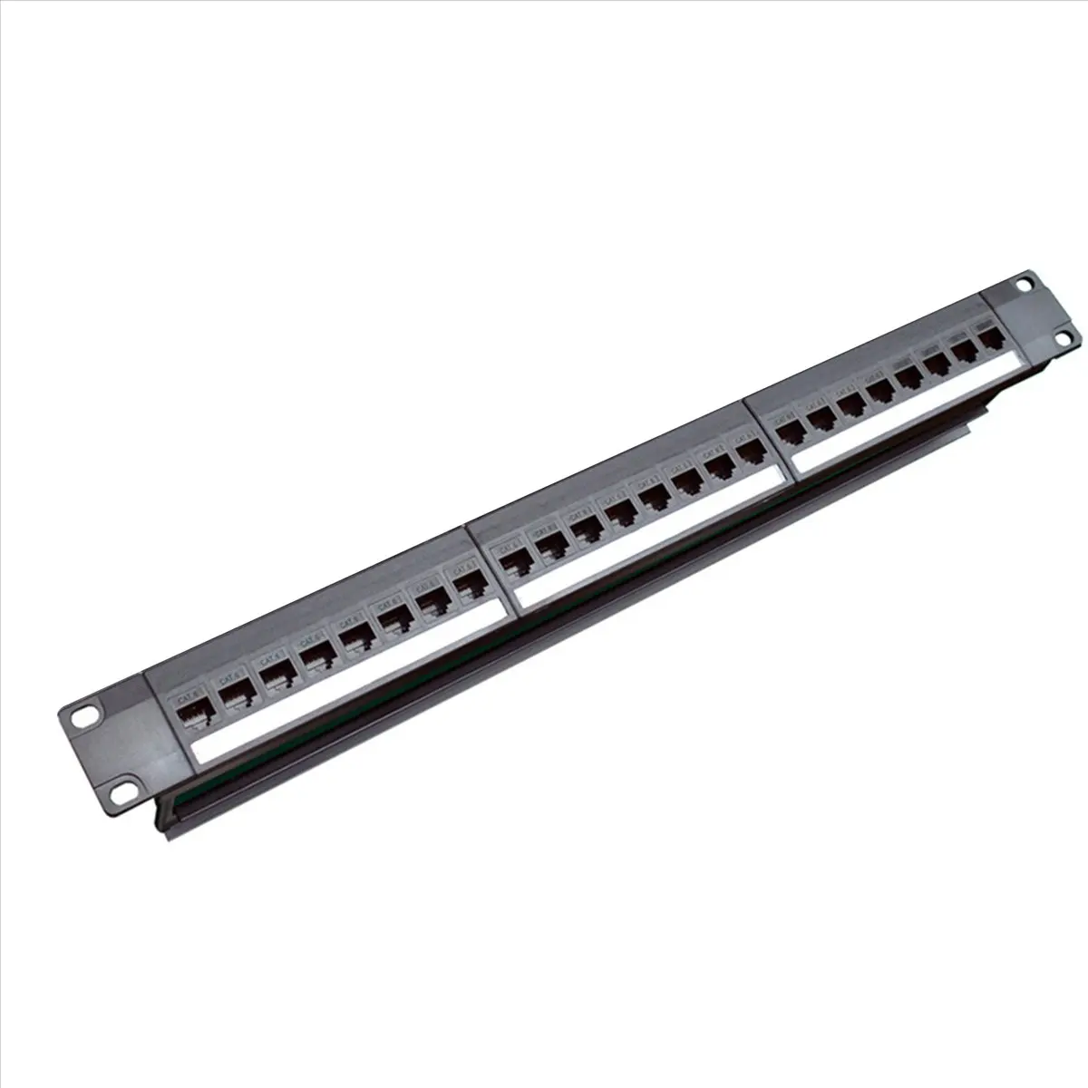 AA80 19Inch 1U Cabinet Rack Pass-Through 24 Port CAT6 Patch Panel RJ45 contact port(RJ45 contact port) Modular Frame