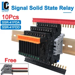 10pcs Slim SSR Solid State Relay Din Rail Relay DC Control AC LED6A Terminal Solid State Module DC Control DC