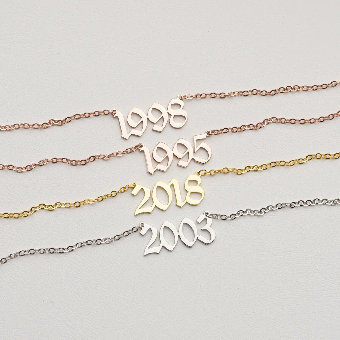 Personalized Wedding Date Birth Year Number Necklace Women kids 1985-2020 birthday gift Pendant Necklaces Jewelry Commemorat ﻿