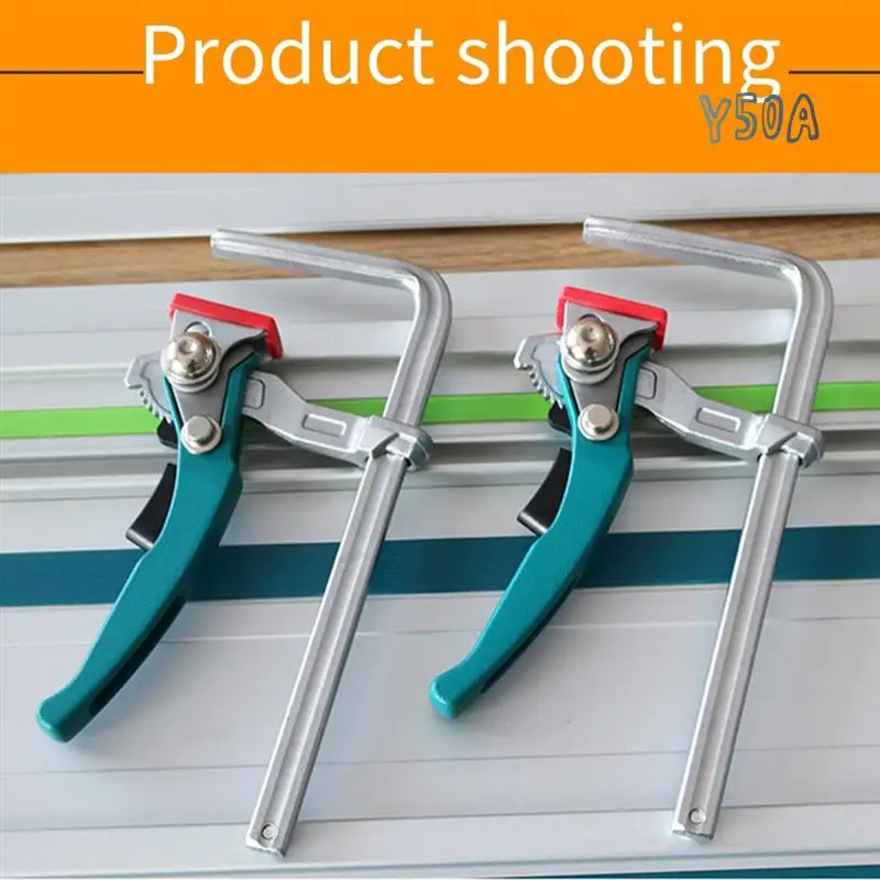 

Y50A-Cyan Handle Quick Ratchet Track Clamp Woodworking Track Clamp Cyan Ratchet Track Clamp