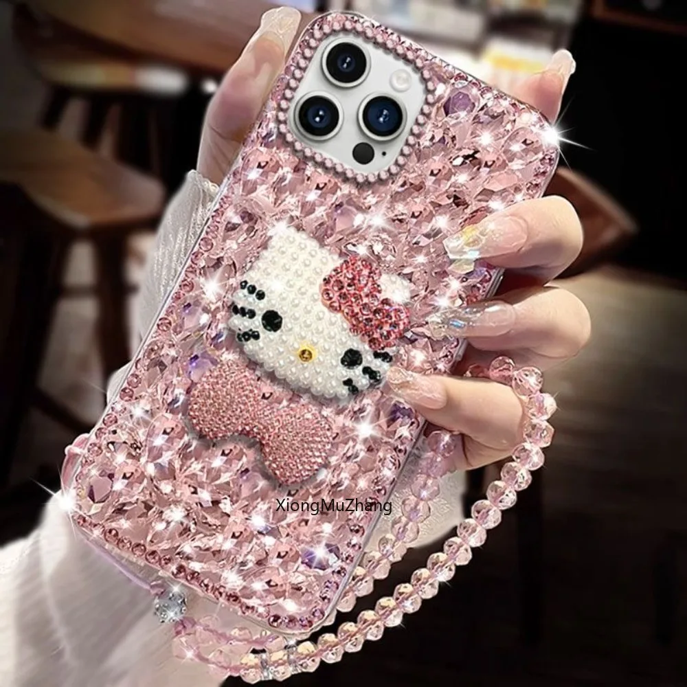 Hello Kitty Strass-Schleifen-Handyhülle für Nothing Phone 4A Pro 4B 3A Lite 3A Pro 3A 2A 3 2 1 CMF Phone 2 Pro 1 Diamant-Abdeckung Coque – Detail 5