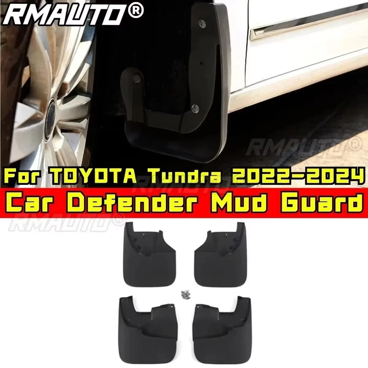 For TOYOTA Car Defender Mud Guard Front & Rear Quarter Panel Splash Guards Fender For TOYOTA Tundra 2022-2024 Car Accessories