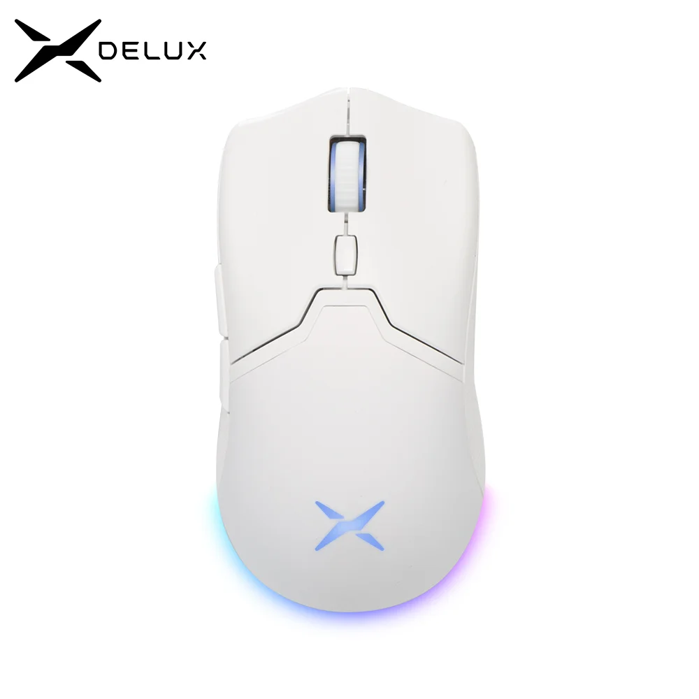 Delux M800 PAW3395 Wireless Gaming Mouse RGB light 26000DPI Wired Programmable Ergonomic Rechargeable Mice for PC Laptop Gamer