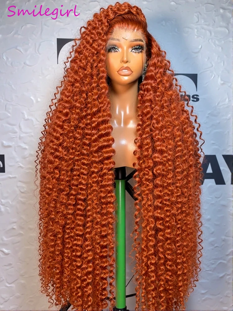 

SIXQUEEN 30 34 дюйма Рыжий Оранжевый Глубокая Волна 13x6 Парик Фронта Шнурка Человеческие Волосы Вьющиеся 350 Цветные 13x4 Парики Фронта Шнурка Плотность 260